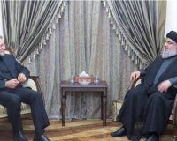 دیدار لاریجانی با دبیرکل حزب الله لبنان