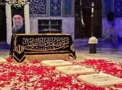 اولین تصاویر از مزار مطهر رهبر شهید در حرم رضوی
